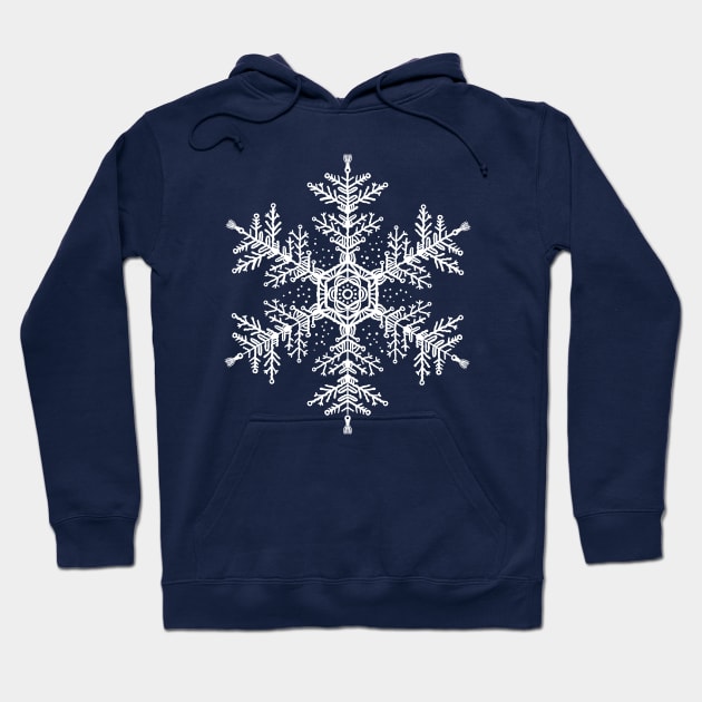 Christmas white snowflake illustration. Hand-drawn macrame snowflakes trendy illustration. Hoodie by ChrisiMM